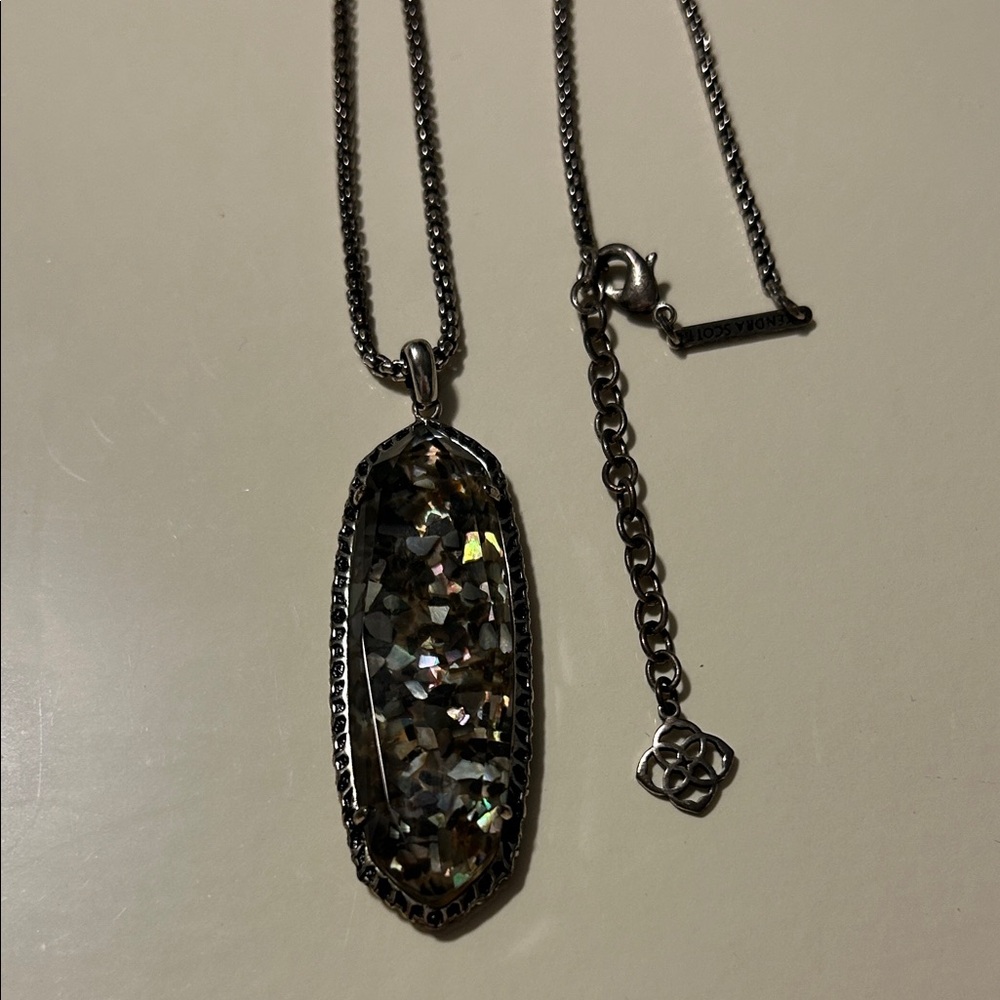 Kendra Scott Layden pendant gun metal necklace